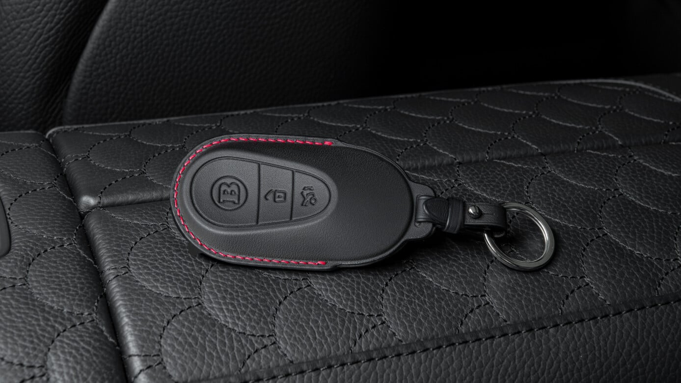 Leather Key Cover Black-Red