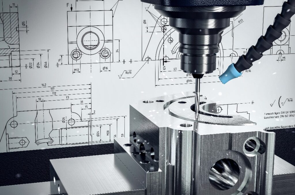 CNC-Fräse in der Metallverarbeitung (Illustration)
