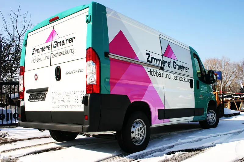Full vehicle wrapping of a van