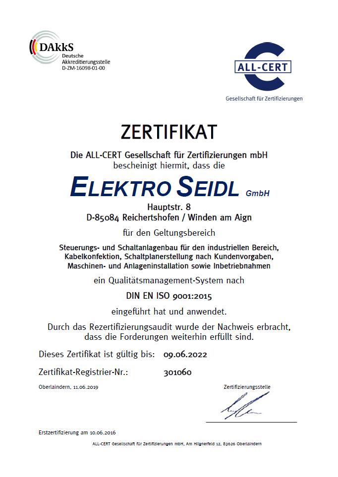ISO-9001-Zertifikat
