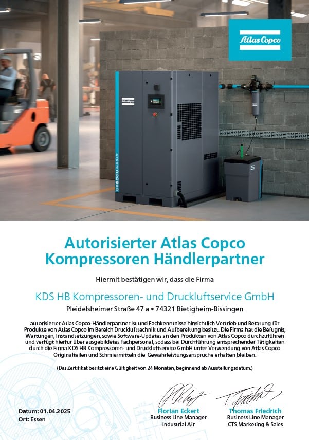 Autorisierter Händlerpartner Atlas Copco