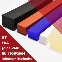 Silikon-Streifen / Vierkantprofile (FDA/HT)