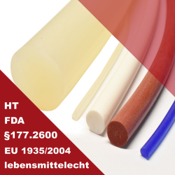 Silikon-Rundschnüre (FDA/HT)