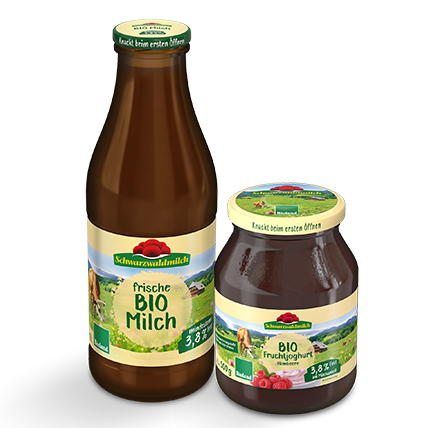 Bio-Milch und Bio-Joghurt