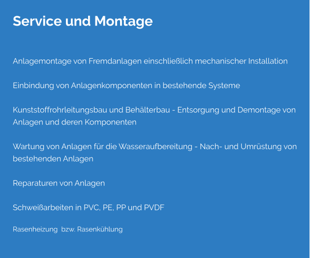 Anlagemontage