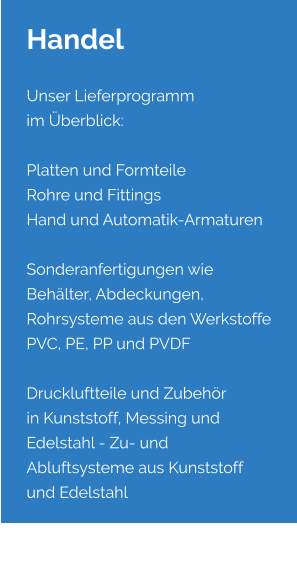 Lieferprogramm Handel