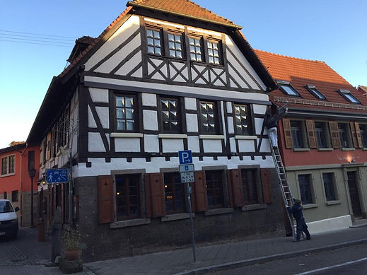 Fassade in Bretten nach den Verputzarbeiten