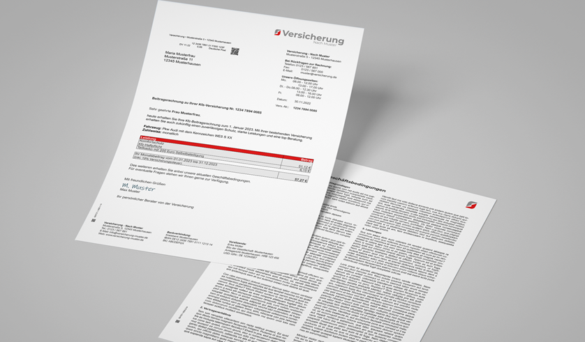 Transaktionsdruck für eine Versicherungsgesellschaft