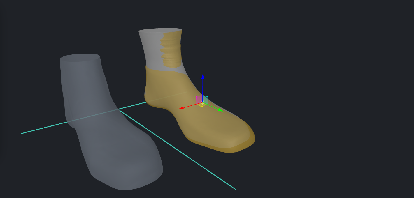 3D-Arbeitsbereich der eigenen Software mit variablen Schuhleisten