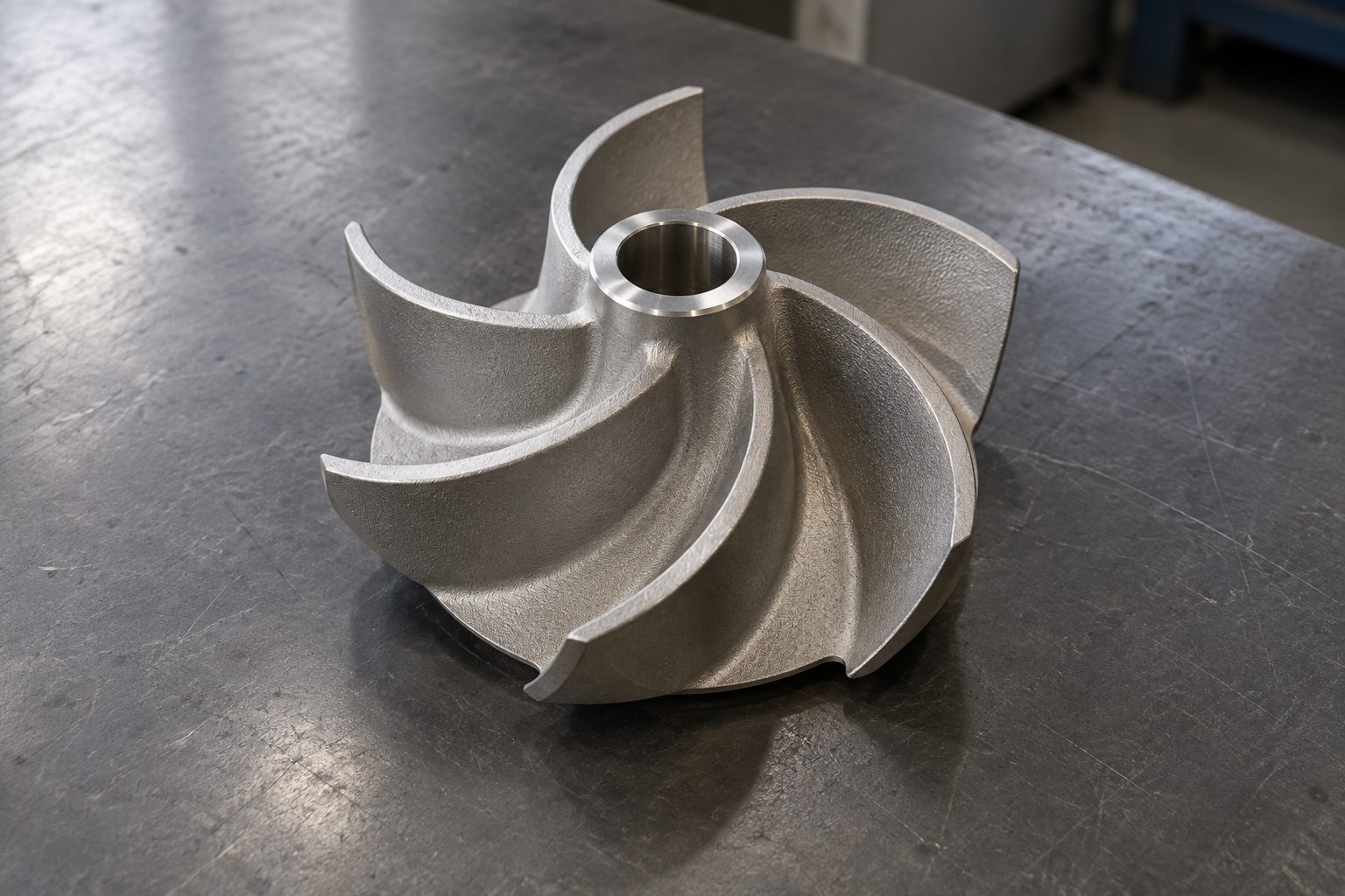 Metallisches Laufrad mit gekrümmten Schaufeln