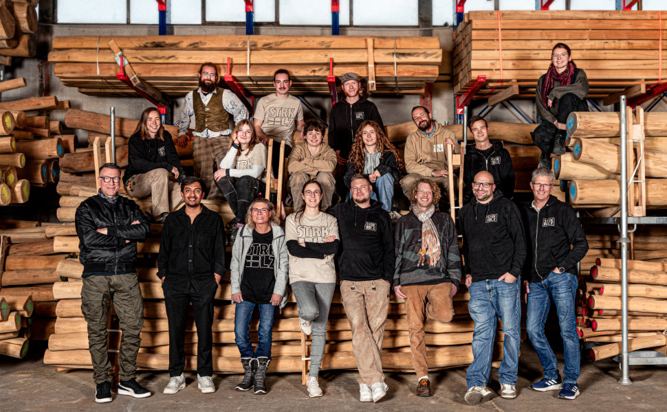 Starkholz-Team und Robinienholz-Lager