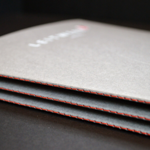 Saddle stitching: three brochures