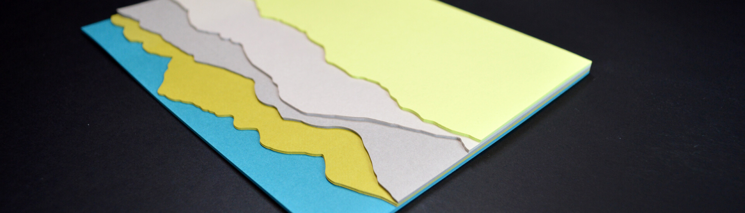 Die-cut writing blocks in five shapes