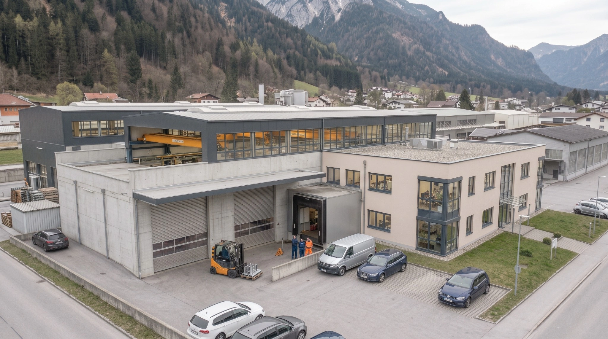 Industrieller Standort im Alpenraum