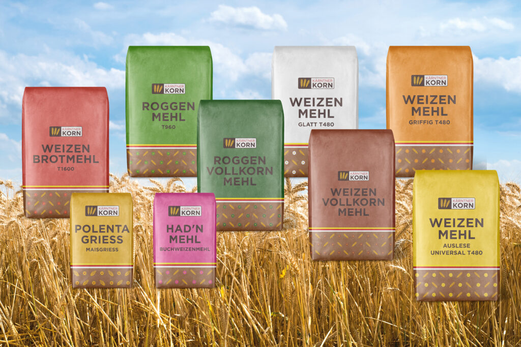 Kärntner Korn Mehlverpackungen