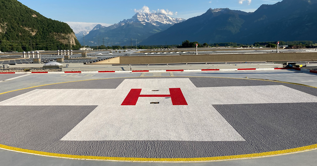 Helikopterlandeplatz Krankenhaus Rennaz