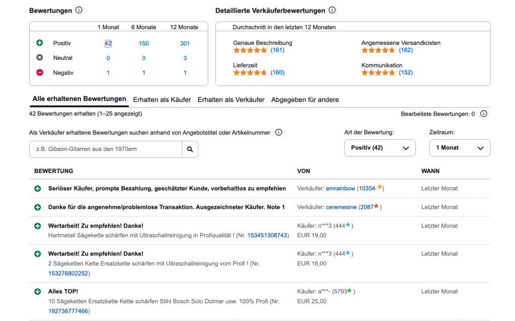 Kundenstimmen von eBay