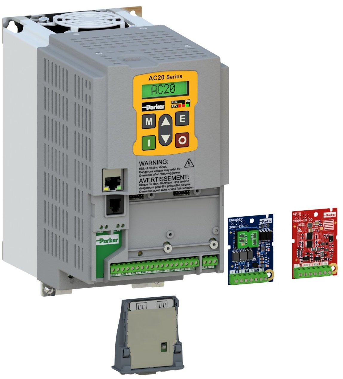 Frequenzumrichter AC20 – Explosionsdarstellung