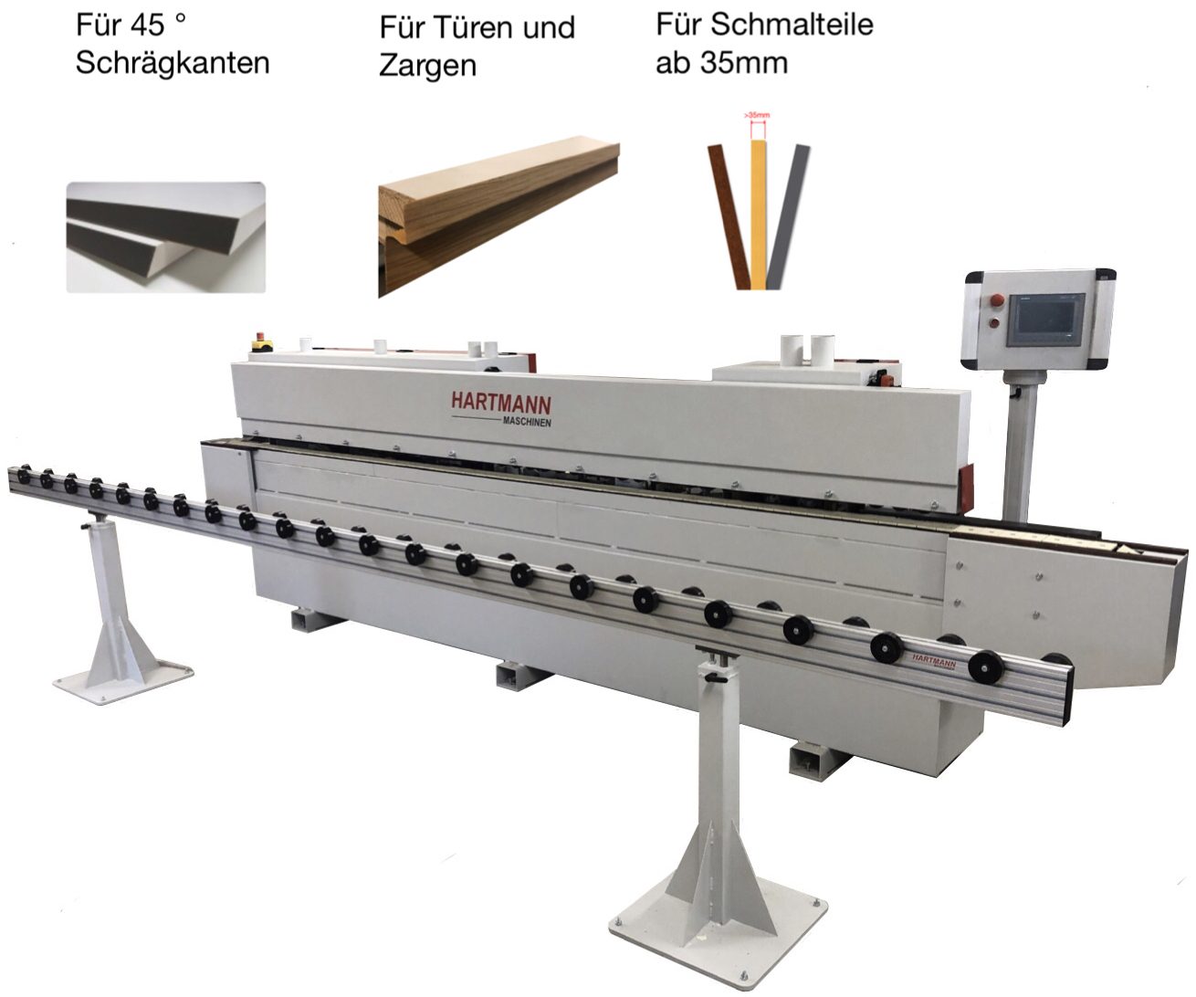 Sondermaschine für Schrägkanten, Schmalteile und Türfalze