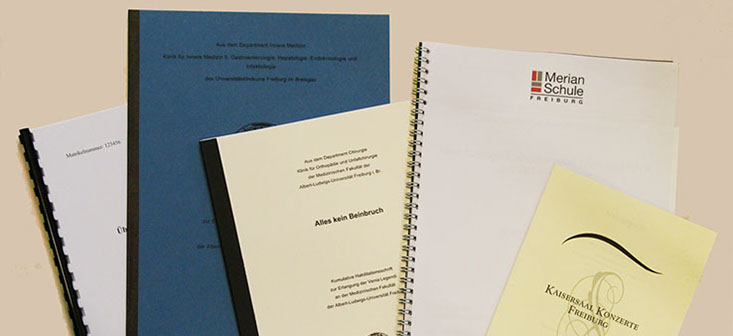 Bindungen und Broschüren