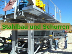 Crusher steel structure and chutes