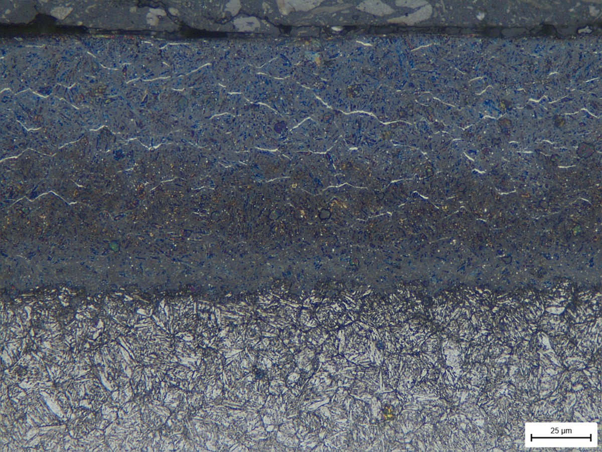 Metallografischer Querschliff einer LMD-Hardfacing-Schicht