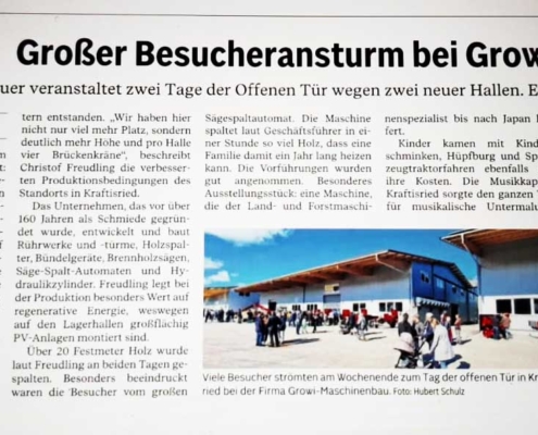 Zeitungsartikel zum Tag der offenen Tür 2023