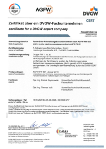DVGW-Zertifizierung Rohrleitungsbau