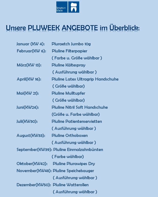 Pluweek-Angebotsübersicht
