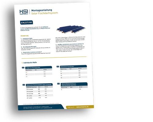 Solar-Unterkonstruktion Flachdach (Montageprofile, Ballastprofile, Modulklemmen)