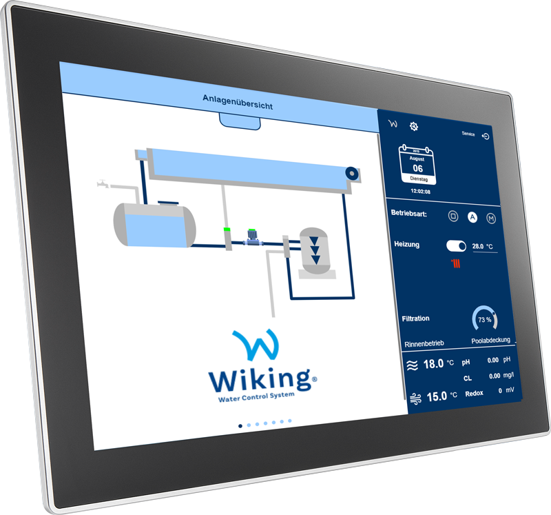 Wiking Schwimmbadsteuerung (Schaltschrank 800x1000x300 mm, Touchpanel, pH-/Redox-/Chlormessung)