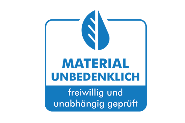 Material unbedenklich für Wasser, Boden und Mensch (geprüfte Sicherheit)