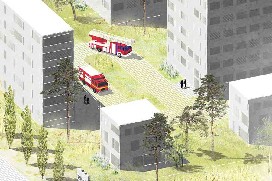 Anwendung: Feuerwehrzufahrt nach DIN 14090