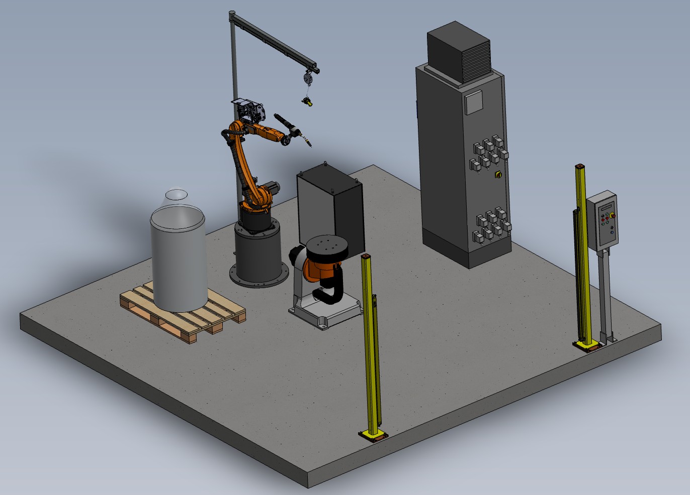 Roboterschweißzelle KUKA KR8 mit DKP400