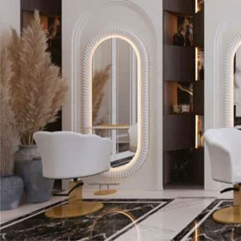 LED-Friseurspiegel mit Logo-Gravur