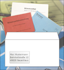 Briefumschläge für Briefwahlen