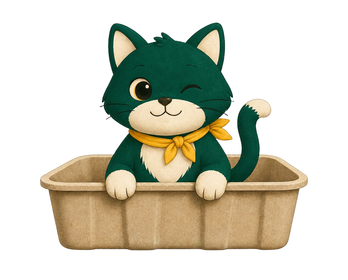 Mascot Kito Kitty with molded paper tray