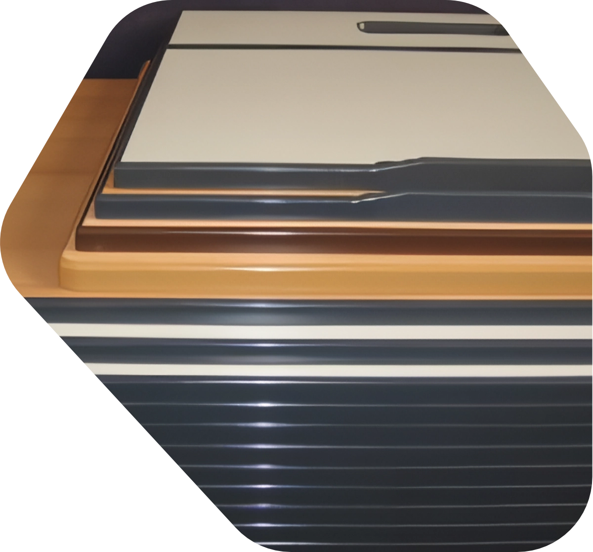 Tabletop with polyurethane edge