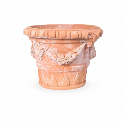 Vaso Ornato medici – Topf mit Blatt-Girlande