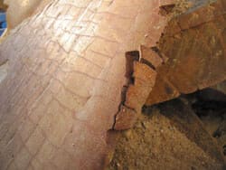 Abrasiver Verschleiß an einem Bauteil