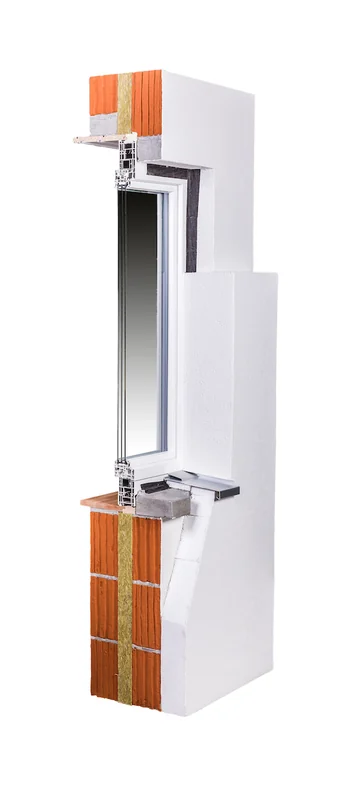 Facade section: window renovation with external insulation