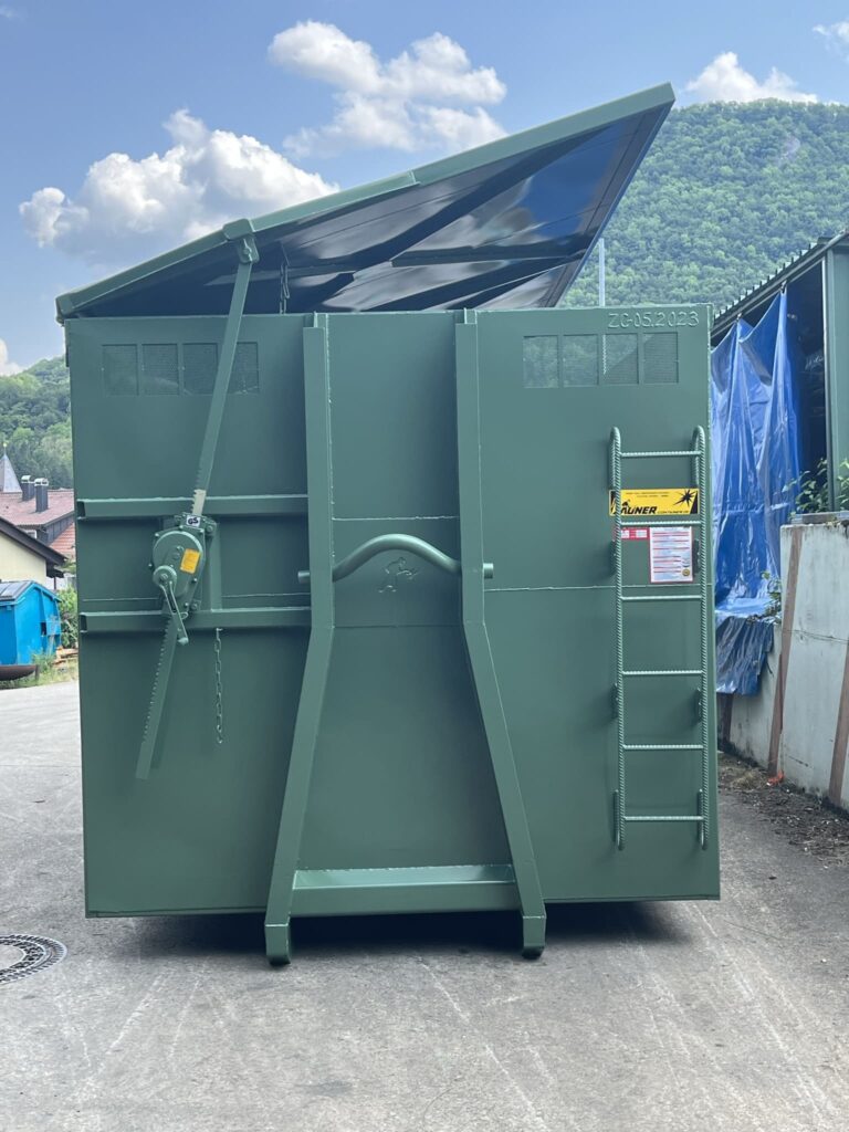 Abrollcontainer mit Dach