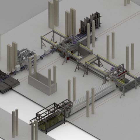 Automation for transporting and packing sand-lime brick