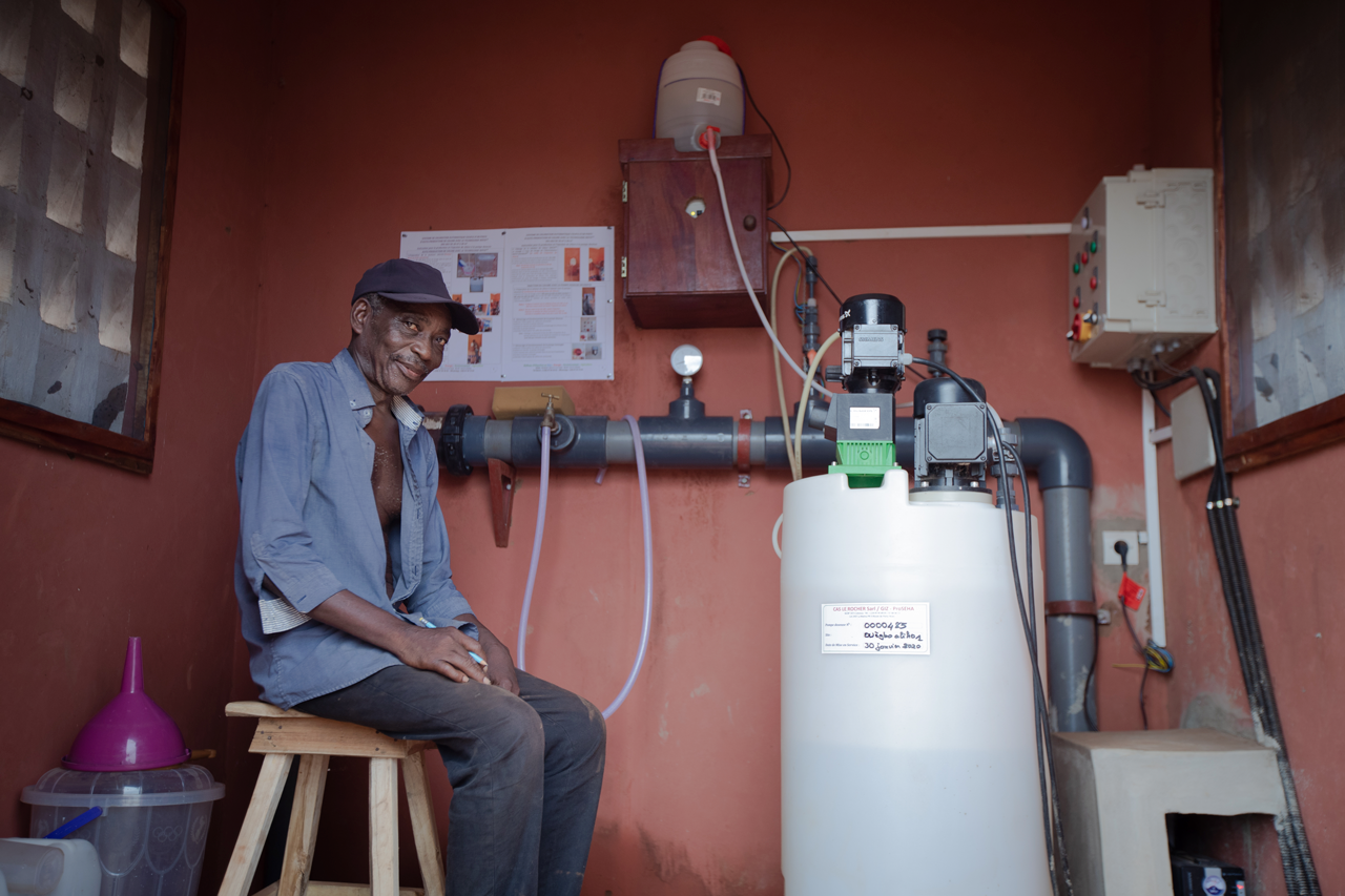Dorfwasserversorgung in Benin mit Chlorung