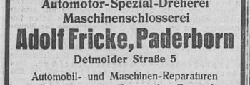 Dreherei Fricke Paderborn, 1928