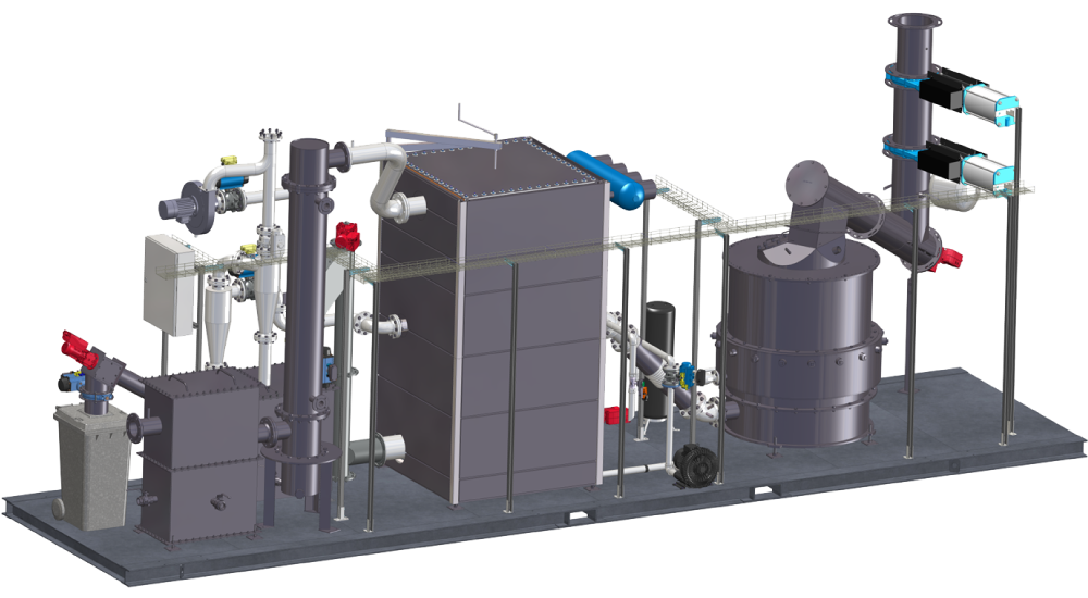 Anlagenmodul einer Biomasseverstroomungsanlage