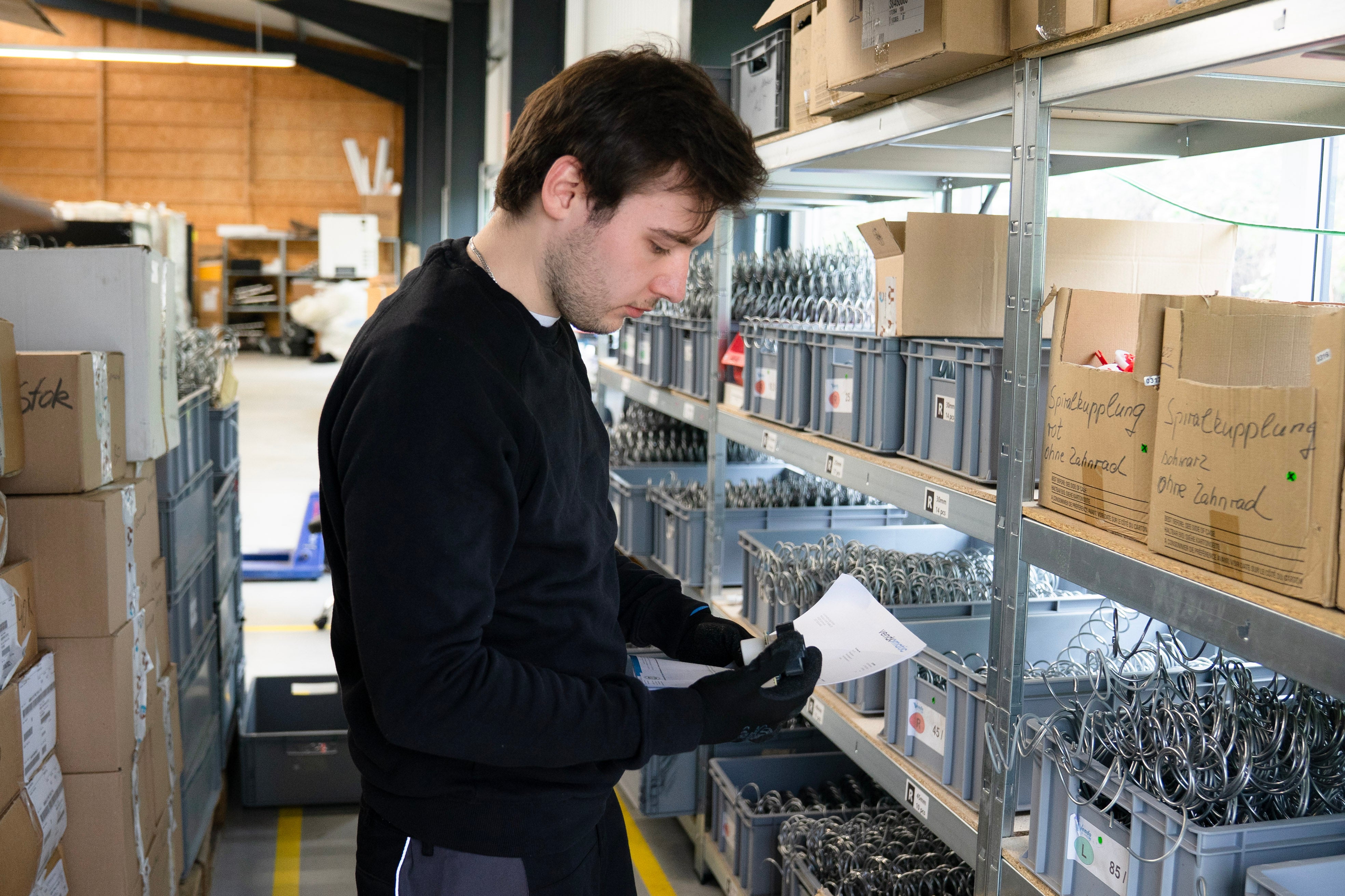 Spare parts warehouse at the Dortmund headquarters