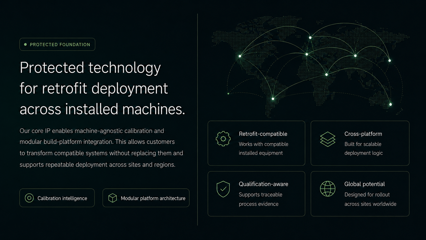 Protected technology for retrofit deployment across installed machines