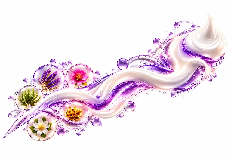 Creme- und Serum-Swirl mit botanischen Inhaltsstoffen