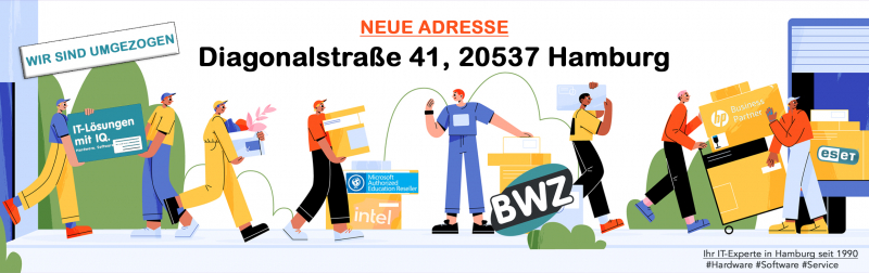 Hinweis auf den Umzug: neue Adresse Diagonalstraße 41, 20537 Hamburg